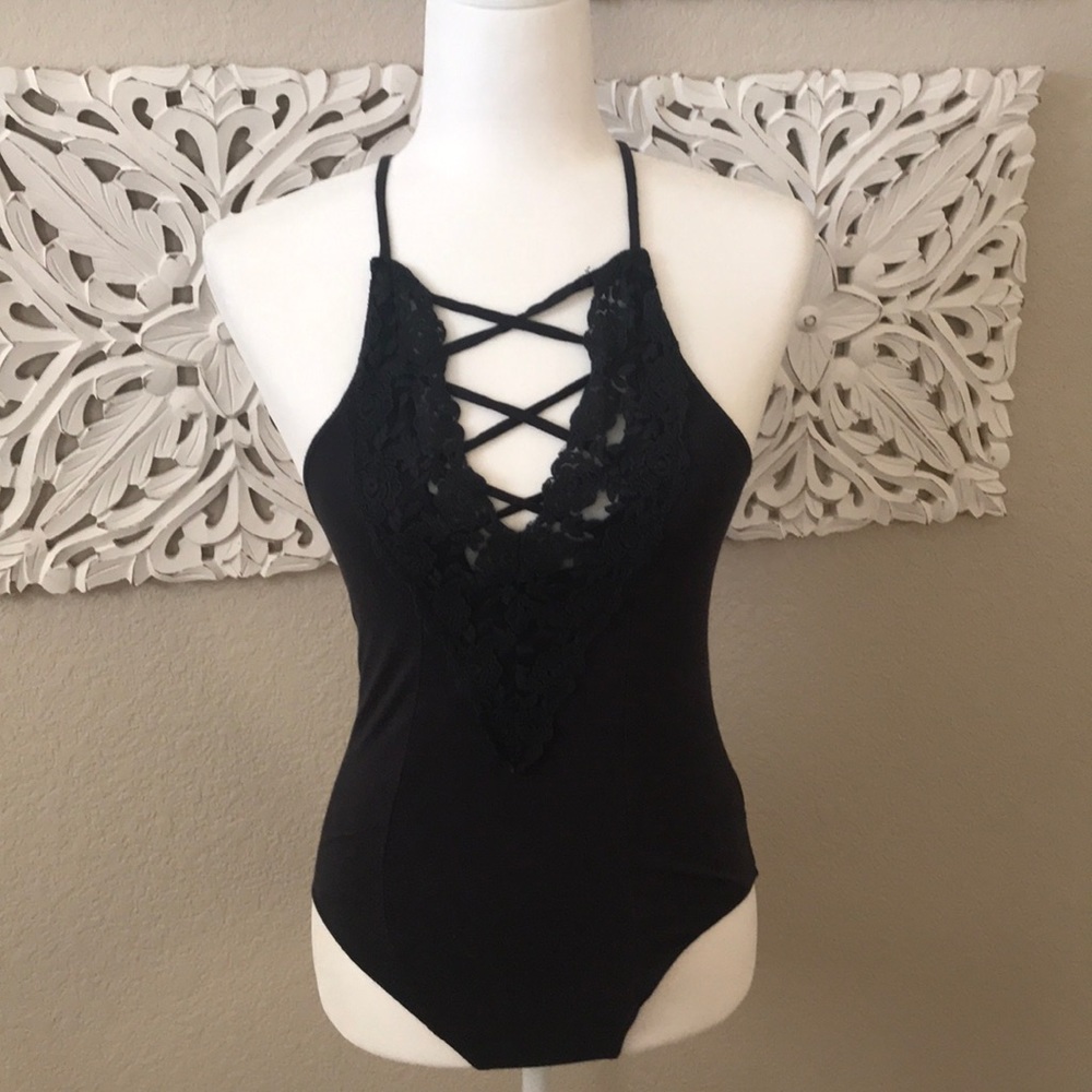 Navy blue cotton bodysuit